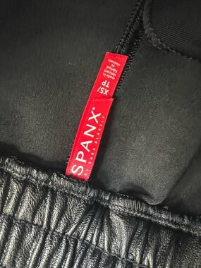 SPANX Black Shapewear Brief with Red Logo Tag jogger leather pant